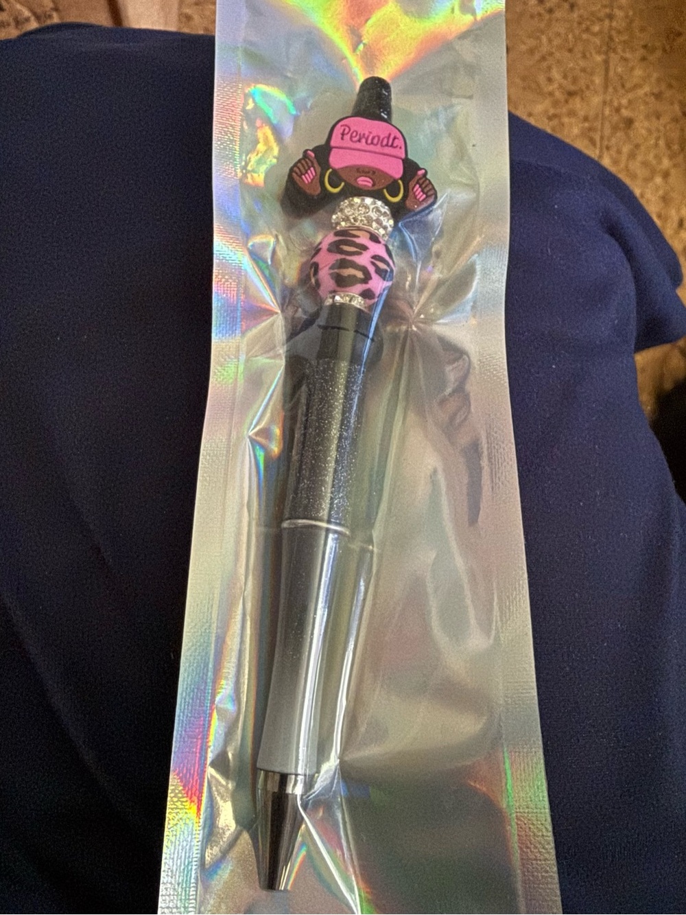 Cute Pink Leopard 'Periodt.' Decorative Pen